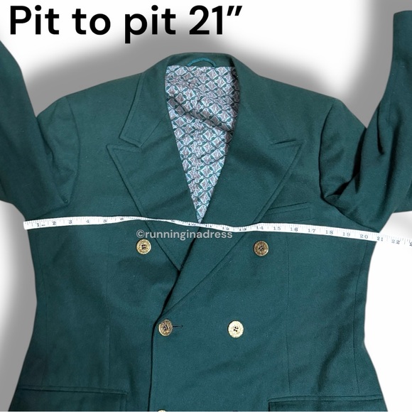 Rare Vintage 1950s Early 60s Shack's Double-Breasted Green Blazer ACWA Union Tag - Picture 12 of 16